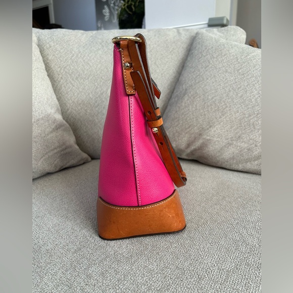 Dooney & Bourke Fuchsia and Tan Shoulder Bag - Picture 4 of 7